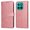 Pink, variant on Wallet Phone Case for Honor X8C with Card Holder and Stand Function Black