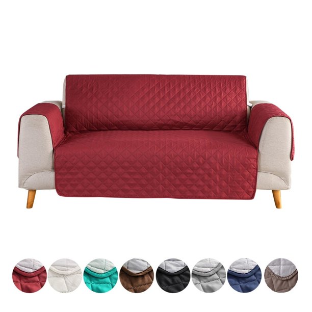 ANMINY 3 Seaters Sofa Cover Slipcover Waterproof Couch Cover Red Non