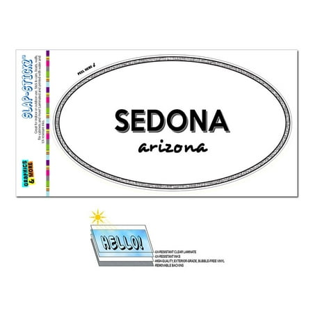 Sedona, AZ - Arizona - Black and White - City State - Oval Laminated (Best Steak In Sedona Az)