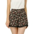 thumbnail image 1 of INSPIRE CHIC Shorts à Taille Élastique avec Dentelle Imprimée Florale pour Femmes, 1 of 6