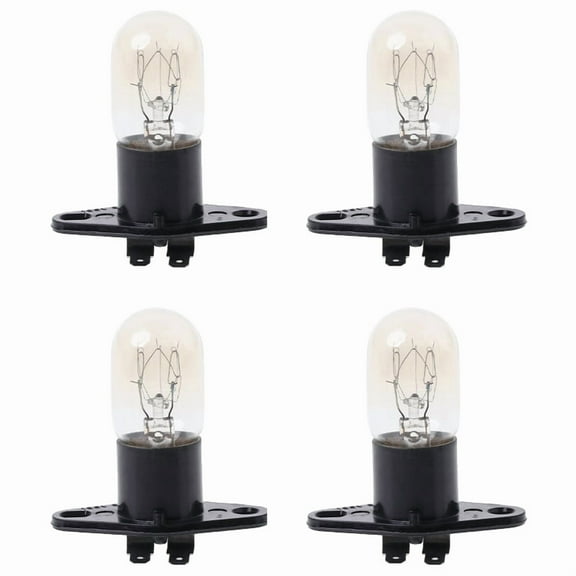 4Pc Microwave Oven Global Light Lamp Bulb Base Design 250V 2A Replacement Universal