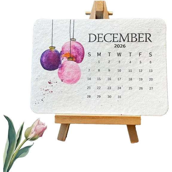 BrixVibe Lush Farms Seed Calendars 2026 Plantable Eco-Friendly Paper Love Small Planner for Bloomy Flower Desk Calendar