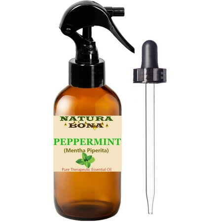 Pure Organic Peppermint Spray Oil. Undiluted Proven to Naturally Repel Ants, Spiders, Mice, Mosquitoes, & Many Other Critters Invading Your Home. (4oz Dropper Bottle/Trigger