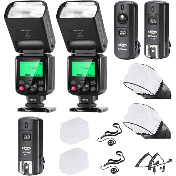 2 packs i ttl flash kit compatible with nikon d7100 d7000 d5300 d5200 d5100 d5000 d3200 d3100 d3300 d90 d800 d700 includes auto focus flashes