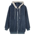 thumbnail image 2 of Chaqueta de mujer de moda Chaqueta cálida de gran tamaño con cómodo forro de invierno y otoño Azul jinwen  Abrigo de invierno, 2 of 8