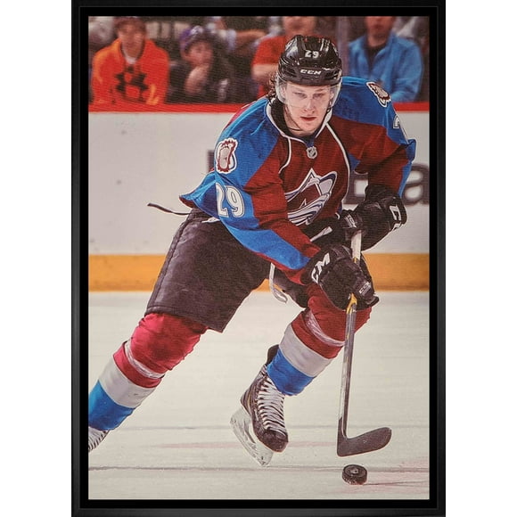 Nathan MacKinnon Colorado Avalanche Framed 20x29 Skating with Puck Canvas