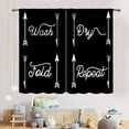 thumbnail image 3 of Laundry Room Curtians, Black Yellow Laundry Wash Dry Quotes Rod Pockets Rural Country Farmhouse Laundry Drapes Treatments for Kitchen Living Room Bedroom Bathroom Windows 2 Panels, 42"x54" Inch, 3 of 5