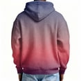 thumbnail image 4 of Men's Casual Solid Color Waffle Zipper Long Sleeve Hooded Sweatshirt Royal Blue S, 4 of 4
