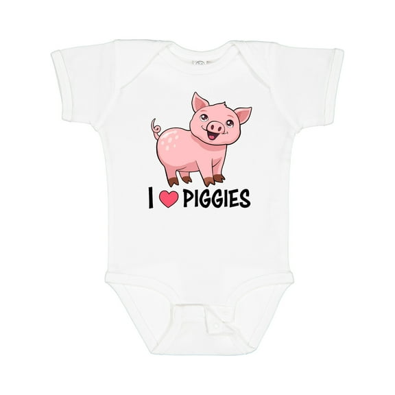 Inktastic I Love Piggies- Cute Pig Boys or Girls Baby Bodysuit