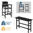 thumbnail image 2 of FOOWIN Outdoor Bar Table and Chairs Set, Adirondack Bar Chairs Set of 2 and Bar Height Table, All Weather HDPE Bar Height Patio Set, Black, 2 of 8