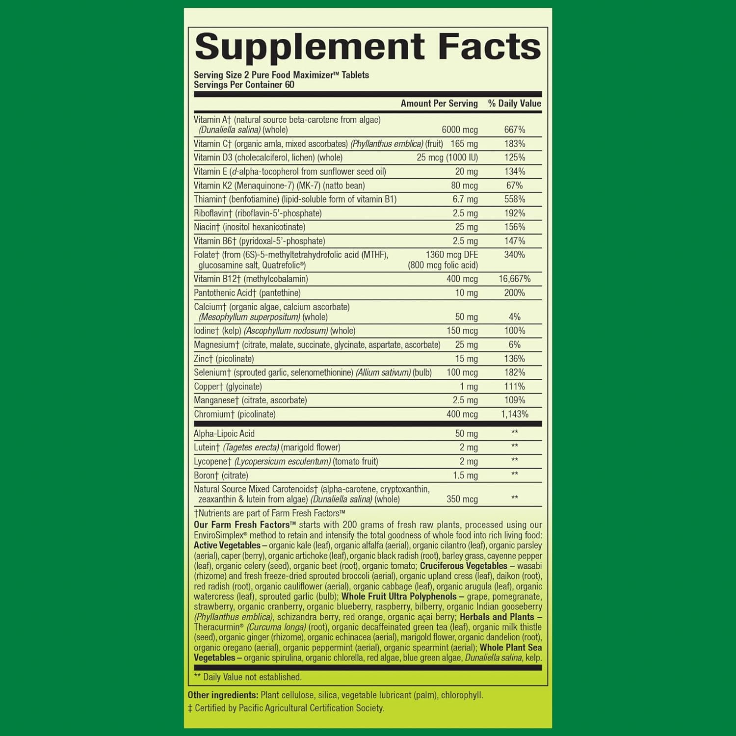 Natural Factors Whole Earth & Sea from, Women's 50+ Multivitamin & Mineral, Vegan, 120 Tablets