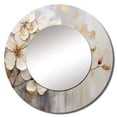 thumbnail image 2 of Designart "Beige-Gold Violet Elegance" Violets Rund Mirror For Wall Decor - Large Beige Round Printed Mirror -Traditional Round Living Room Mirror - 29" x 29", 2 of 6