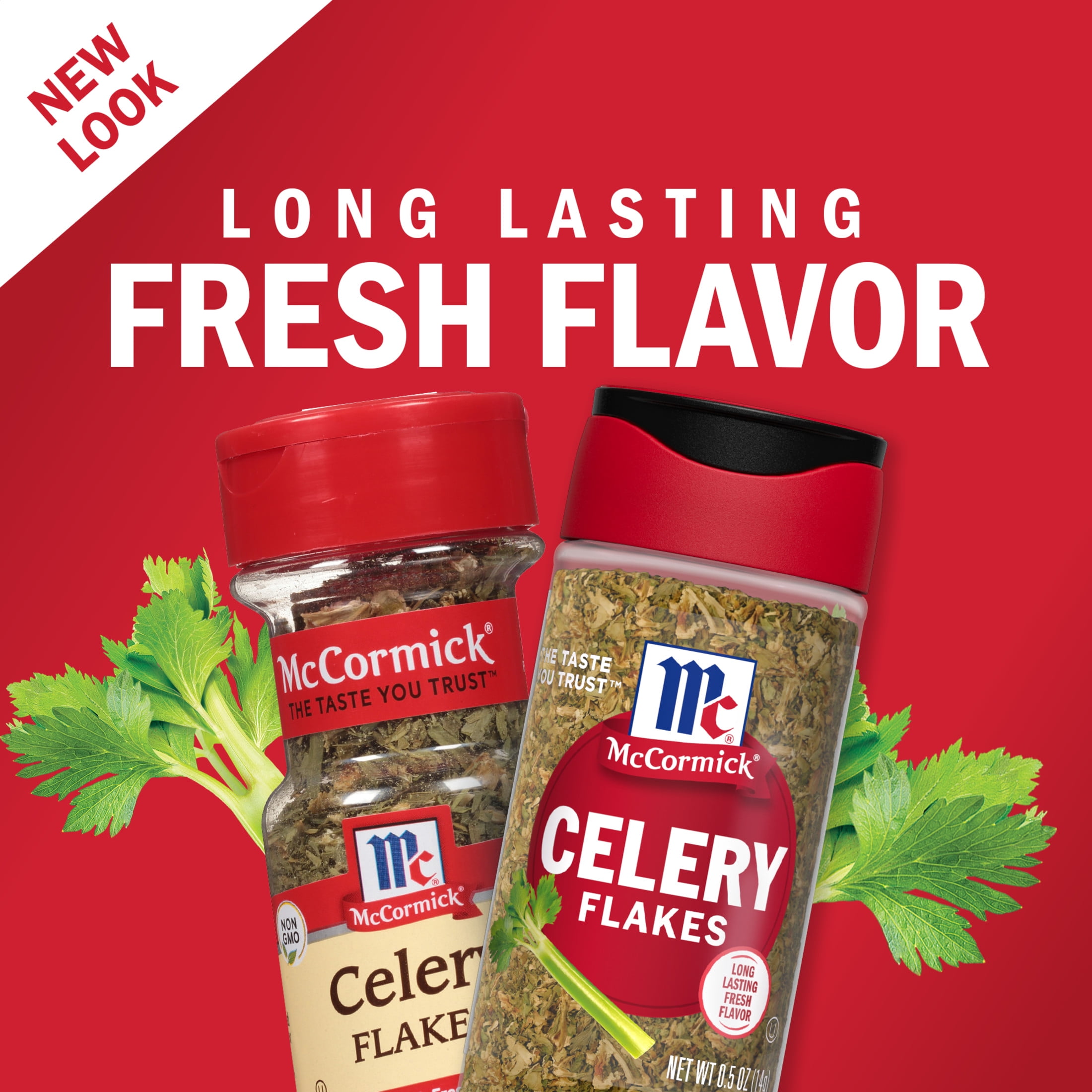 (3 pack) McCormick Kosher Celery Flakes, 0.5 oz Bottle