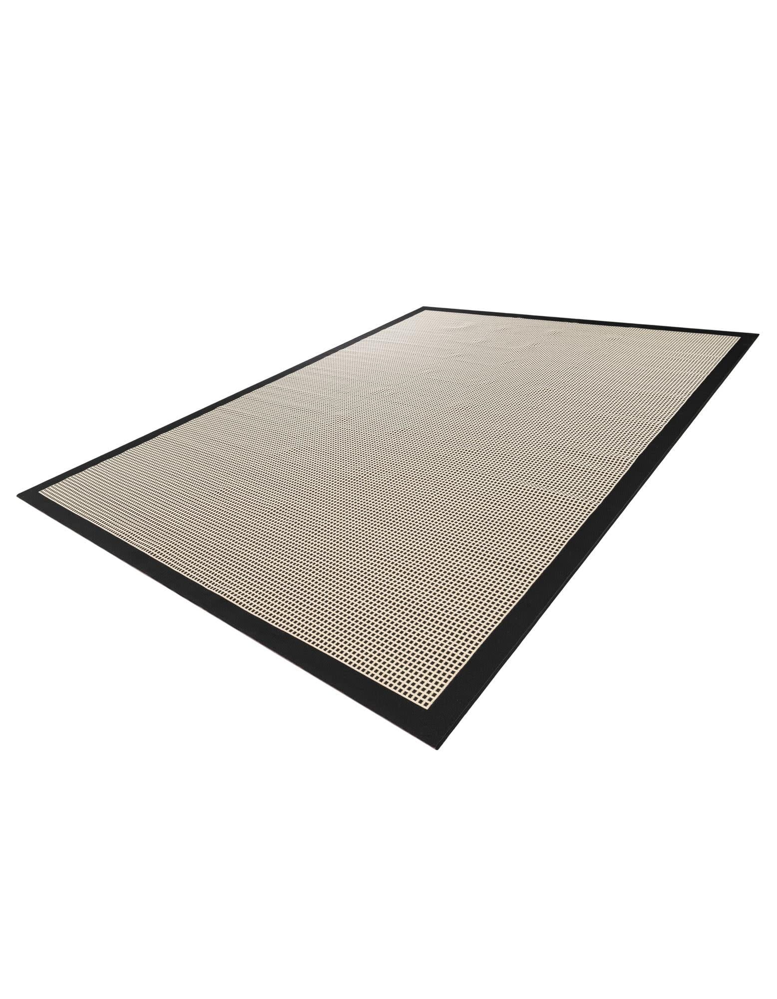 Unique Loom Outdoor Border Collection Area Rug - Frame (10' x 14' 1" Rectangle Black/Ivory)