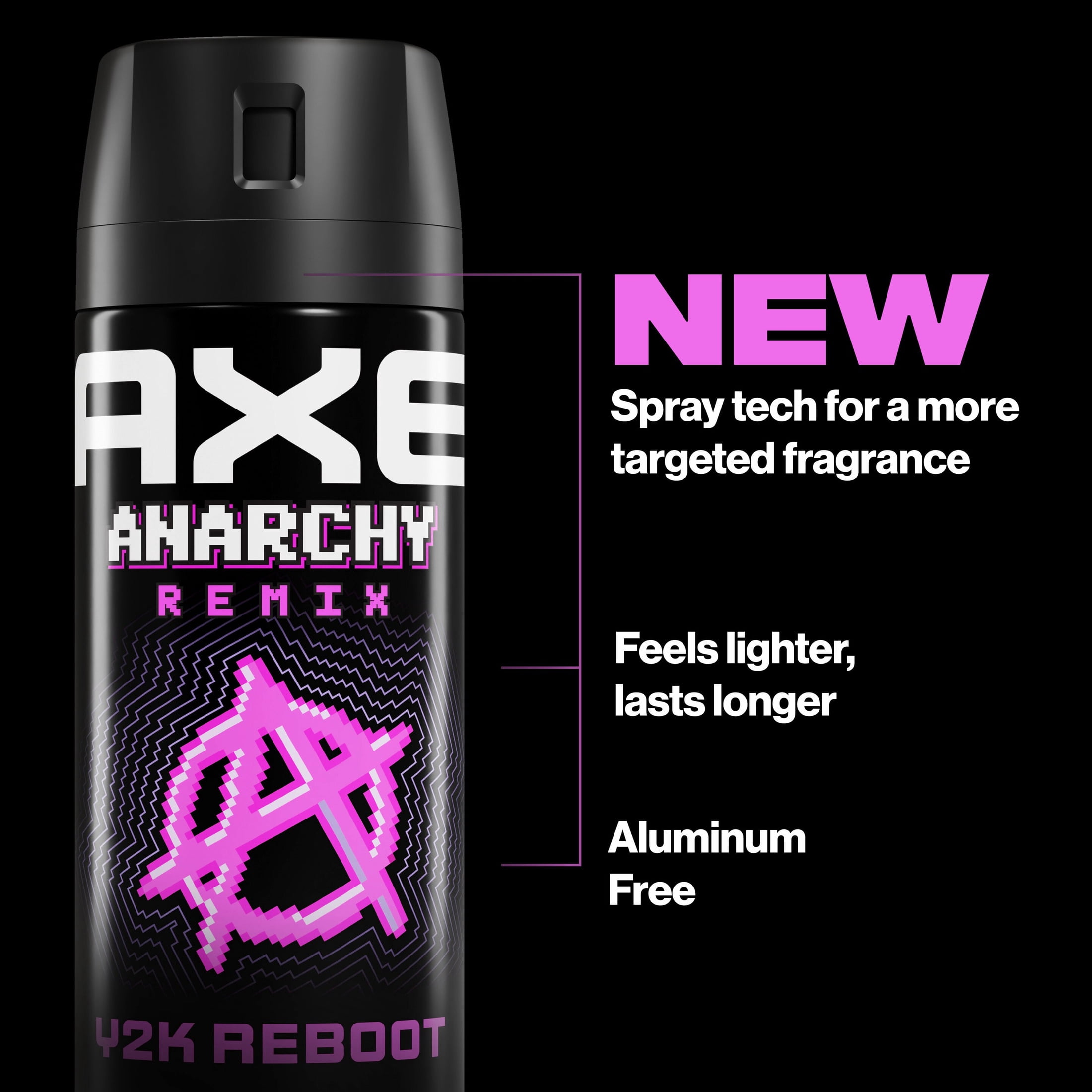 AXE Y2K Reboot Underarm Deodorant Body Spray Anarchy Remix, 2.9 oz