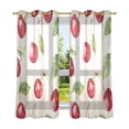 thumbnail image 6 of Yayeee Window Curtains Light Filtering 63"x42" Grommet Panel Pair Home Living Room Decor, Watercolor Cherry, 6 of 7