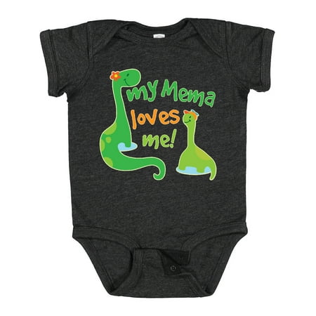 

Inktastic My Mema Loves Me Grandson Dinosaur Gift Baby Boy Bodysuit