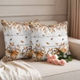 thumbnail image 2 of Orange Pumpkins Fall Outdoor Waterproof Pillow Covers, Thanksgiving Leaves Floral Wooden Decorative Square Throw Pillowcase Sofa Cushion Sham for Patio/Couch/Chair, 20"x20" 2 Pack, 2 of 8