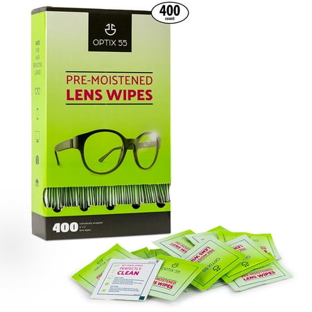 Optix 55 Lens Wipes – 400 CT Pre-Moistened Eyeglass Cleaning Wipes