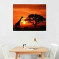 thumbnail image 2 of BCIIG   African Giraffe At Sunset Serengeti National Park Tanzania Africa Wild Animal Tree   Canvas Printing Wall art Painting HD Artwork for Bedroom Home Decoration   20x16in, 2 of 6