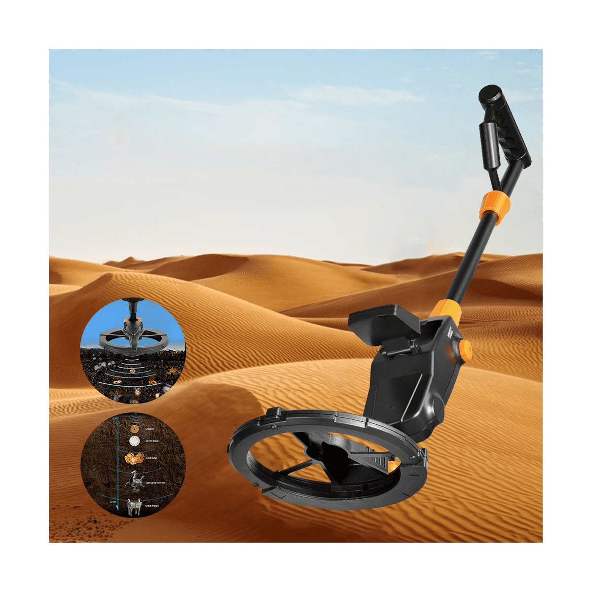 MD1008A Underground Metal Detector Gold Silver Jewelry Treasure Search Finders Waterproof Treasure Metal Seeker Tool