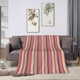 thumbnail image 3 of Super Soft Anti-Pilling Flannel Bed Blankets, Vertical Stripes Cozy Fluffy Warm All Seasons Throw Blanket for Sofa Bedding, 80"x60", 3 of 8