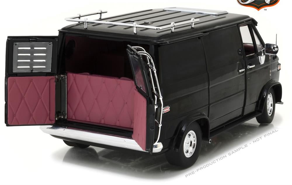 1976 Chevrolet GSeries Van Black Diecast Model in 118 Scale by Highway 61