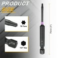 thumbnail image 2 of Uxcell T8 Torx Impact Screwdriver Bit 1/4" Hex Shank 3" Long Magnetic No Hole, 2 of 7