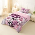 thumbnail image 2 of Erosebridal Pink Daisy Twin Comforter Sets for Girls, Watercolor Ombre Bedding Set, Pink Reversible, 2pcs, 2 of 6