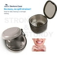 thumbnail image 6 of Denture Case - 2 Pack, No-Leak Denture Bath Case false teeth container for Travel or Home Denture Cleaning, Denture Cups for Soaking Dentures, Complete Clean Care for Retainers,Clear Braces (Grey), 6 of 9