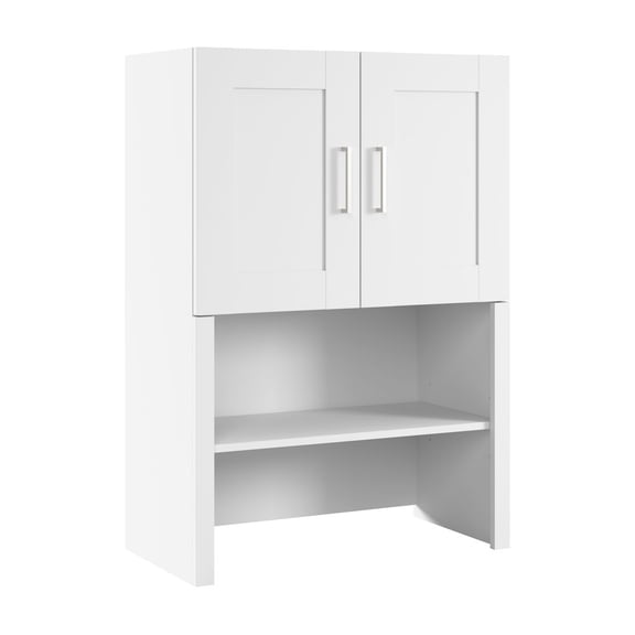 Hampton Heights 30W Bookcase Hutch in White - Engineered Wood