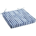 thumbnail image 3 of Sorra Home  Blue and White Stripe Indoor/Outdoor Bristol Chair Cushion (Set of 2) 19 x 19 x 2.5 - Nelson Commodore Blue, 3 of 5