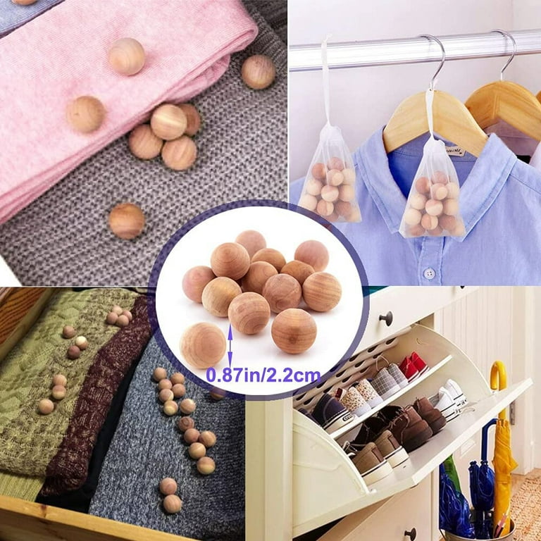 Visland Cedar Balls Clothes Moth Repellant - Wood Camphor Balls for Closet/Drawers,  Protect Clothing Moth Balls, Non-Toxic, Long Lasting, Family Safe, Smells  Great 