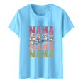 thumbnail image 4 of TSADFHJI Hauts de Yoga pour Femmes avec Soutien-Gorge Intégré Crop Top Décontracté Imprimé Col Rond Manches Courtes Tunique Blouse m Bleu Ciel, 4 of 5