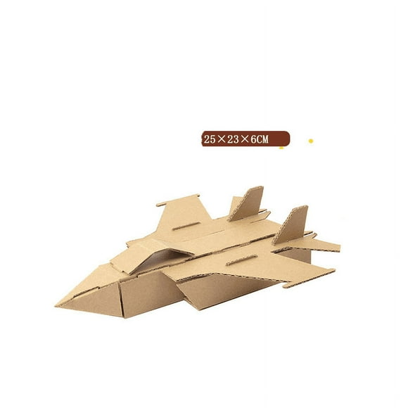 A cardboard airplane, tank, dinosaur material, toy, children's hand painted graffiti gift (carton fighter)