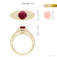 thumbnail image 5 of ANGARA Natural Aeon Vintage Style Solitaire 1.4 ct Ruby Filigree Engagement Ring in 14K Yellow Gold for Women (Size-7mm) | July Birthstone, Anniversary, Jewelry Gift for Women | Natural Ruby Ring, 5 of 9