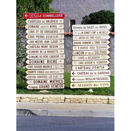 Road Signs to Wine Producers in Chateauneuf-Du-Pape, France Print Wall Art By Per (Best Chateauneuf Du Pape Wine)