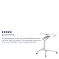 thumbnail image 4 of Flash Furniture Mobile Sit-Down, Stand-Up White Computer Ergonomic Desk with 28.25"W Top (Adjustable Range 29" - 41"), 4 of 15
