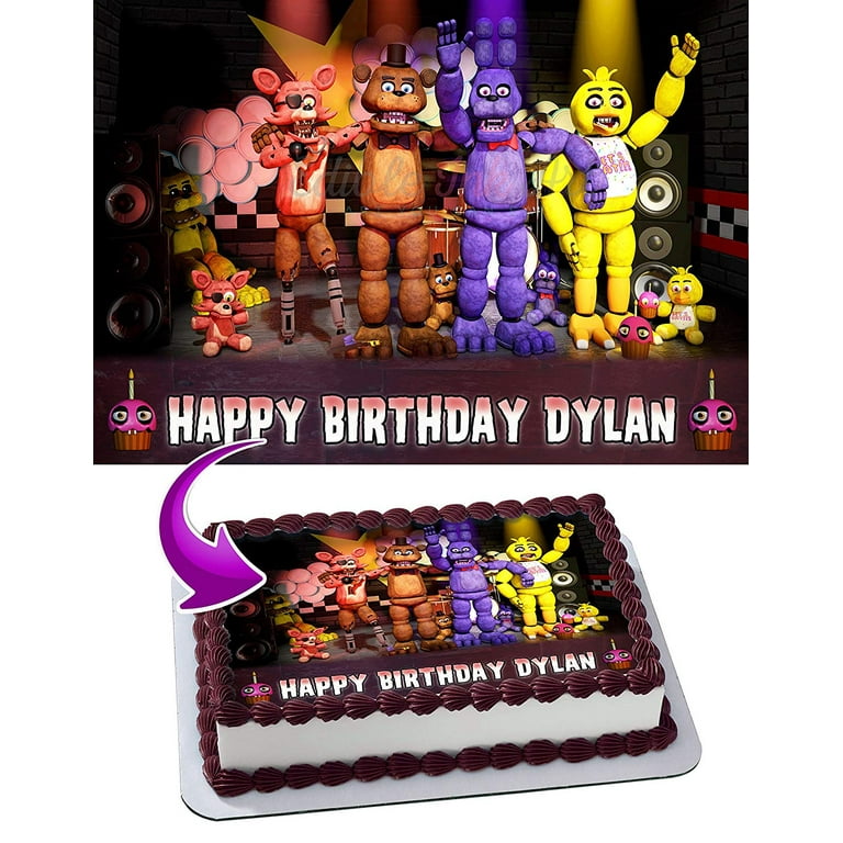 FNAF Five Nights at Freddy's Edible Cake Image Topper Personalized