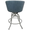 thumbnail image 2 of Swivel Tilt Counter Metal Bar Stool 26" Joey - Topaz Turquoise Vinyl - White, 2 of 2