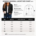 thumbnail image 5 of Women's Bomber Jacket Zip Up Knit Baseball Coat Long Sleeve Loose Fit Casual Jacket with Pockets Soft Stretchy Outerwear for Fall Spring Daily Wear, 5 of 7