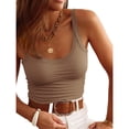thumbnail image 2 of Scoop Neck Sleeveless Summer Solid Color Slim Tank Tops Knit Vest Camisole, 2 of 4