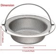 thumbnail image 2 of Tapón colador ZHAOCHENG para fregadero de cocina acero inoxidable con malla mejorada y asa elevable 2 piezas plateado, 2 of 5