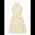 thumbnail image 2 of Vestido con Volantes Sin Mangas y Espalda Descubierta Color Albaricoque S, 2 of 10