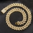 thumbnail image 1 of Hip Hop Shiny 15MM Cuban Link Chain Necklace Women Men Silver Color Rhinestone Iced Out Cuban Chain Punk Jewelry Necklace Gift, 1 of 7