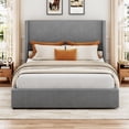 thumbnail image 4 of Yiwa Cream White Queen Upholstered Platform Bed, Storage Drawers Included, Wingback with Tufted Headboard and Footboard, Easy Assembly, No Box Spring Required, 4 of 8