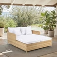 thumbnail image 2 of SAFAVIEH Cadeo Outdoor Patio Daybed, Natural/White, 2 of 12