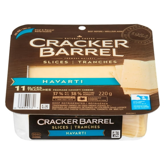 Cracker Barrel Fromage en tranches Havarti 11 tranches