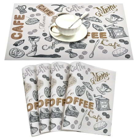 

Stcomart Placemats Set of 4 for table 12in x 18in Coffee