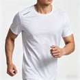 thumbnail image 3 of Havenx Men's Sun Protection Swim Shirt Short Sleeve Upf 50+ Tshirts Fast Dry Moisture Wicking T-Shirt Athletic Workout Casual Loose Fit Running Swim Clothes,White M, 3 of 4